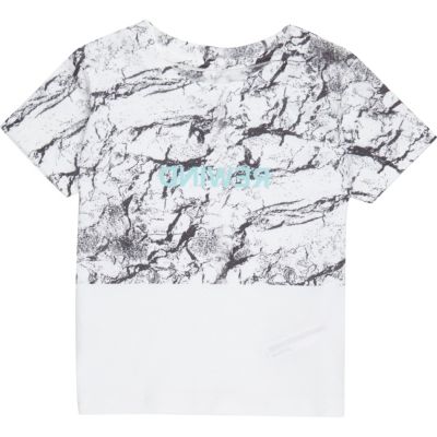 Mini boys white block print T-shirt